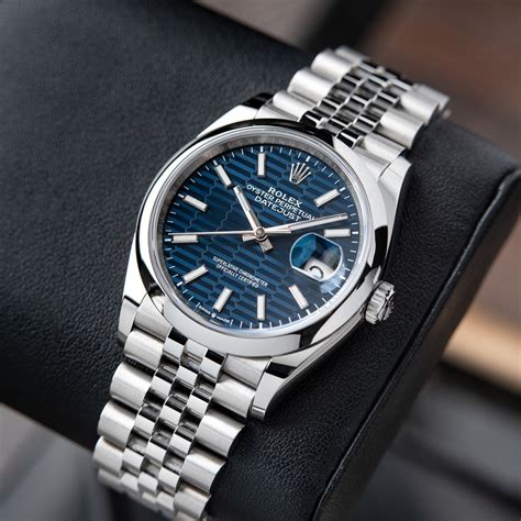 rolex datejust 36 blue fluted dial|rolex datejust 36mm price.